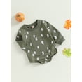 thumbnail image 3 of Bagilaanoe Newborn Baby Girls Halloween Romper Sweatshirt Long Sleeve Bodysuit Print Pullover 3M 6M 12M 18M 24M Infant Casual Tee Tops, 3 of 7