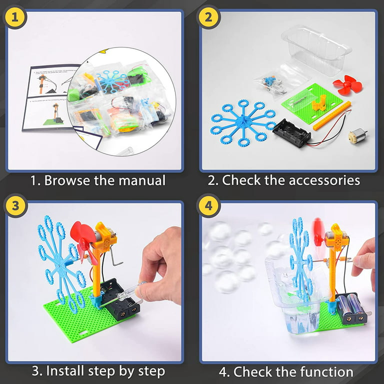 6 Set STEM Kit DC Motor Electronic Robotic for Kids Age 8-12 Projects DIY