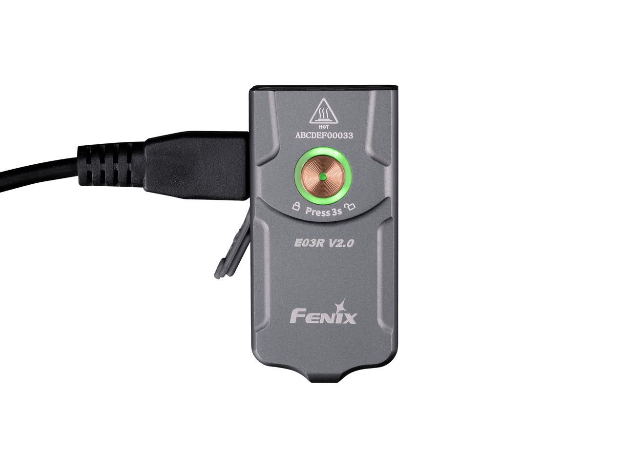 Fenix Lighting E03R V2.0 Lithium Ion 500 Lumens LED Flashlight, Gray