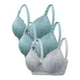 thumbnail image 1 of DecSea 3PC Women's Solid Color Steel Ring Oversized Gathering Underwear Daily Bra, 1 of 4
