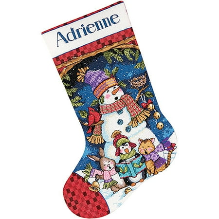 Cute Carolers Stocking Counted Cross-Stitch Kit, 16