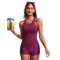 thumbnail image 3 of Top Tankini CRZ YOGA con Espalda Deportiva, Relleno y Cuello Alto Fucsia M, 3 of 5