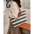thumbnail image 3 of CoCopeaunts Straw Tote Bag Women Summer Large Beach Bag Handwoven Stripe Shoulder Bag Handbag for Daily Travel Vacation, 3 of 5