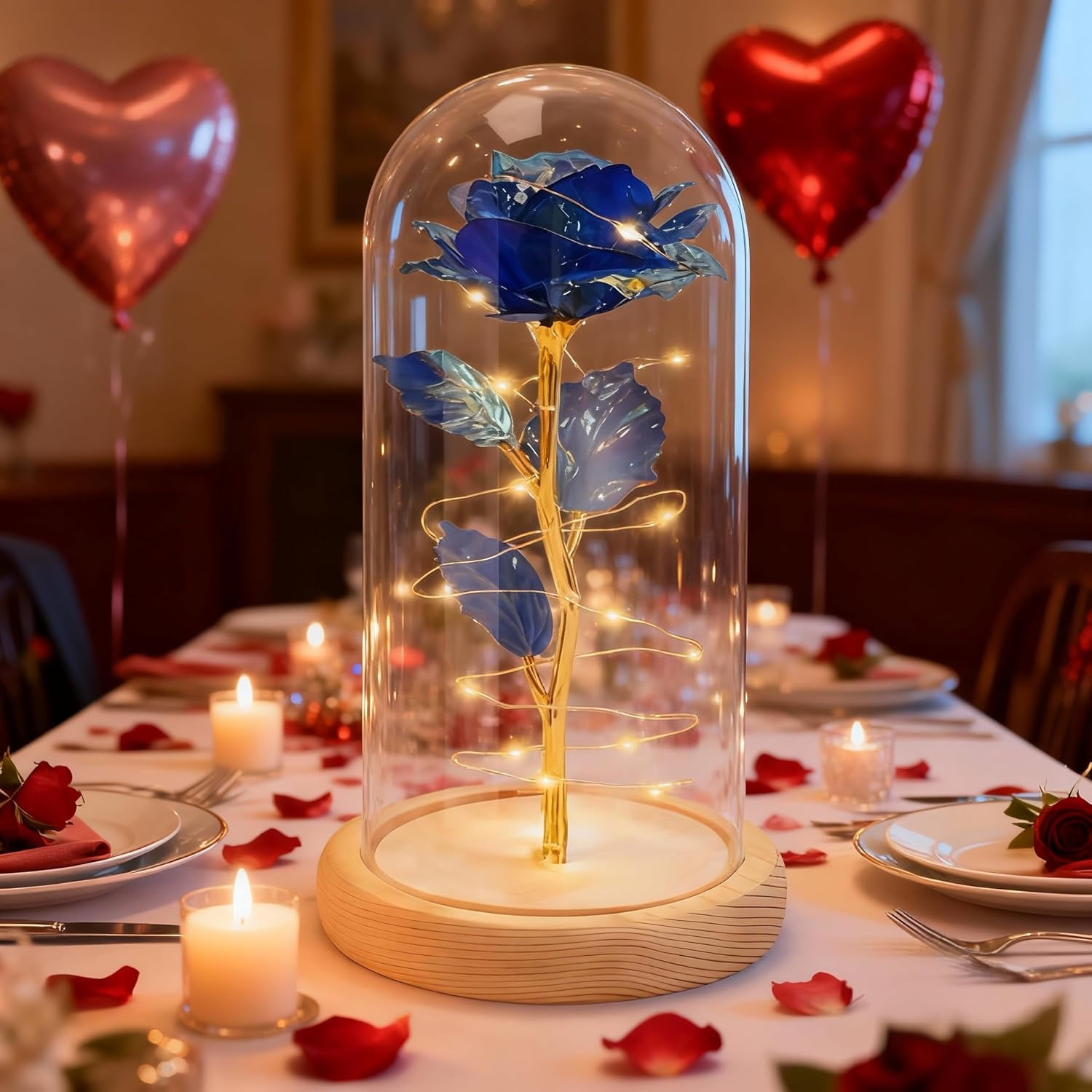 Birthday Gifts Decorations for Women Mothers Day Rose Gifts for Mom Blue Rose Flowers for Mom from Daughter or Son Gift for Sister Her Grandma Wife Christmas and Valentines Day Gifts Decor