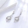 thumbnail image 5 of Juwaliy Women Dangle Earrings April Birthstone White CZ 925 Sterling Silver Leverback Bridal Jewelry Mermaid Tail Wife Birthday Valentines Mother's Day Gift for Her, 5 of 8