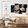 thumbnail image 5 of Elephant Stock Exquisite Peonies Wall Art - Horizontal Multi Panel Canvas - Living Room Wall Decor - Floral And Botanical Multi Panel - Black And Beige Decor - 84" x 54", 5 of 8