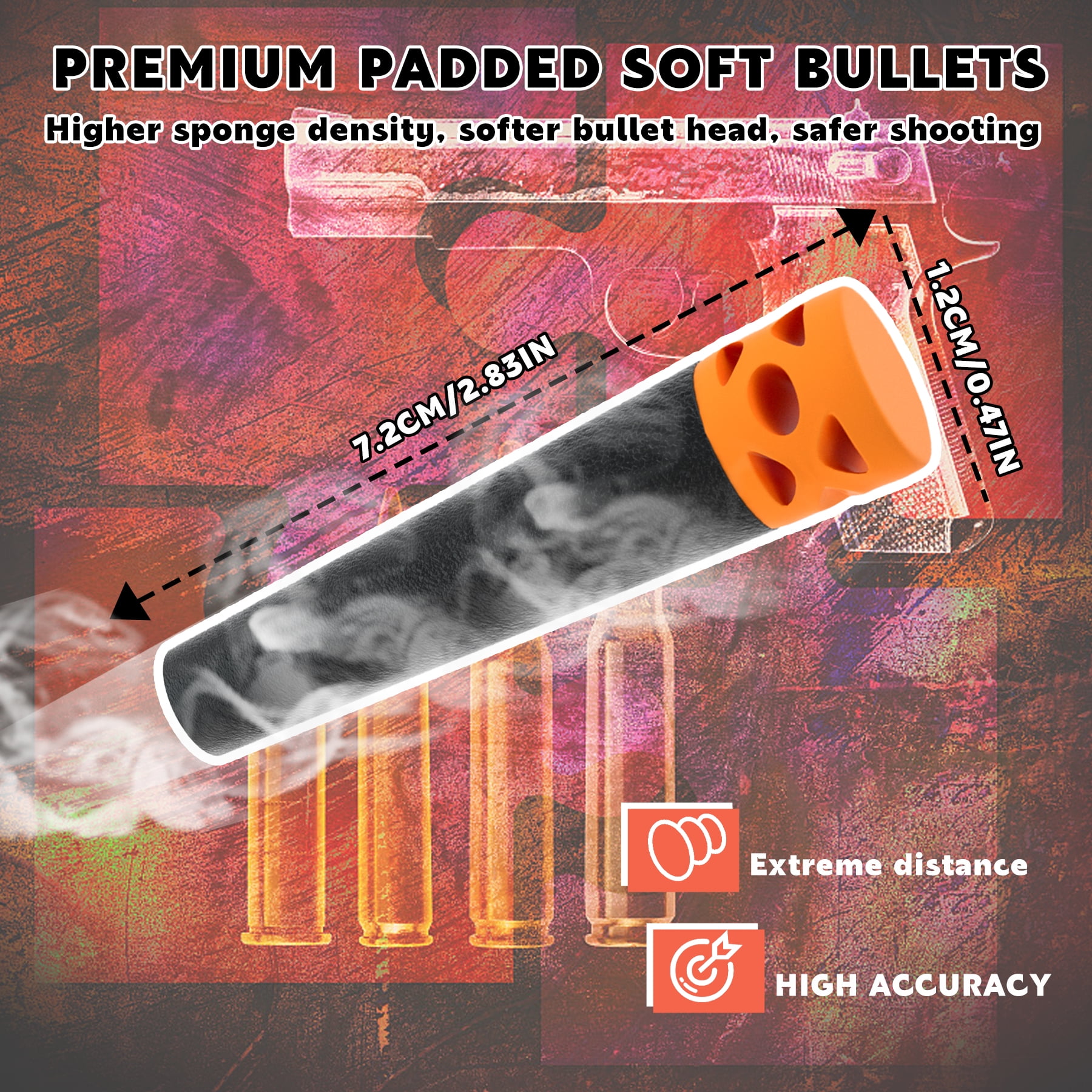 BOROLA 200Pcs Hollow Out Soft Foam Refill Waffle Darts Compatible for Nerf Elite Series Blasters(Black)