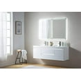 thumbnail image 4 of Vanity Art 60 Inches LED Lighted Double Sink Wall Mounted Bathroom Vanity Set 2 Drawers Storage Cabinet White Engineered Stone Top Undermount Rectangle Sinks with Sensor Switch, 4 of 5