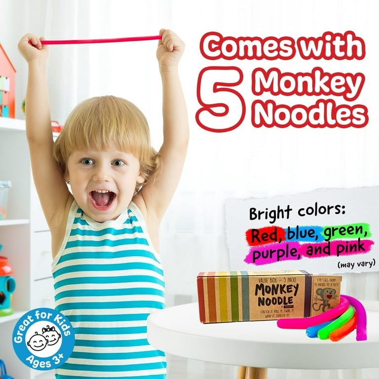 5/10pcs Stretchy String Fidget Sensory Toys, Monkey Noodle Fidget Toy Pink  Sensory Toy, Sensory Fidget Stretchy String Toy