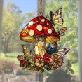 thumbnail image 3 of Butterfly Mushroom2D Flat Acrylic Suncatcher Window Hanging, Faux Stained Glass Forest Decor, Fairy Garden Gift for Nature Lovers, 3 of 4