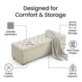 thumbnail image 5 of GOMYHOME 60" Chenille Upholstered Storage Bench, Tufted Flip-Top Ottoman with Wood Legs, Beige, 5 of 7