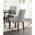 thumbnail image 4 of Modern Grey Fabric Dining Chairs, Of 2 Cushioned, Nailhead Trim, Solid Wood Base For Fashionable Chairs 2, Cushioned Side With Transitional Room, 4 of 7