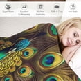 thumbnail image 3 of Nawypu Throw Blanket for Couch Green Peacock Feather Printed Flannel Blanket Soft Cozy Lightweight Plush Blankets Blanket for All Season, 3 of 6