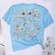 thumbnail image 5 of Tops de Manga Corta de las Mujeres, Cuello Redondo Impreso, Camiseta de Manga Corta para las Mujeres, 5 of 6