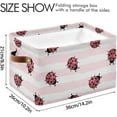 thumbnail image 4 of FREEAMG Collapsible Storage Basket Ladybug and Stripes Rectangular Storage Bins Baskets Toys Storage Bins with Handles for Bedroom Home Office 1PCS, 4 of 7