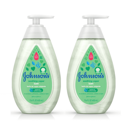 (2 pack) Johnson’s Baby Soothing Vapor Bath to Relax Babies, 13.6 fl. (Best Baby Bath Wash)