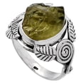 thumbnail image 3 of Southwest Design - Peridot Rough 925 Sterling Silver Ring s.8 Jewelry R-1352 SDR222175, 3 of 5