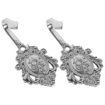 HOMEMAXS  2 Pcs Holdbacks for Draperies Drapery Tieback Hooks Vintage Curtain Pull Black