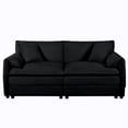 thumbnail image 2 of Gewnee Deep Seat DIY Combination Sectional Cloud Sofa with 2 Ottomans & Soft Pillows, Black Loveseat Modular Couch for Living Room, Apartment, 2 of 22