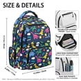 thumbnail image 7 of Yspwyqan Kids Backpack for School, 17" Large Capacity 600D Polyester Bookbag, Colorful Dino Flower Front Pocket Adjustable Straps Daypack for Middle School Travel Camping Hiking, 7 of 7