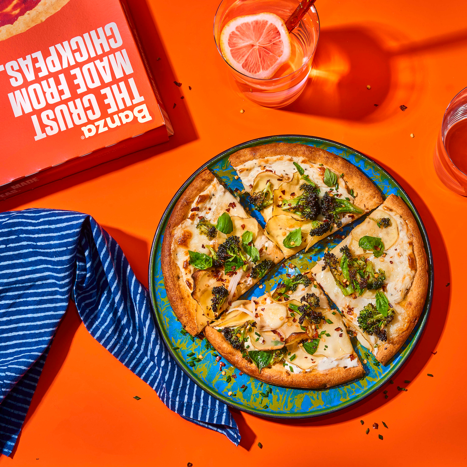Banza Plain Crust Pizzas from Chickpeas - High Protein, Gluten Free, Low Carb Frozen Crusts, 13.4oz