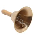thumbnail image 1 of KAIYANG Campana de mano de metal navideña con mango de madera, adorno de campana navideña para niños, suministros para festivales de bodas y escuelas navideñas (color madera) (1 pieza), 1 of 5