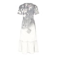 thumbnail image 4 of IROINNID Summer Dresses for Women 2024, Plus Size Wedding Guest Maxi Dresses for Women , Short Sleeve and Round-neck Sun Flowy Dresses for Vacation Dresses, 4 of 4