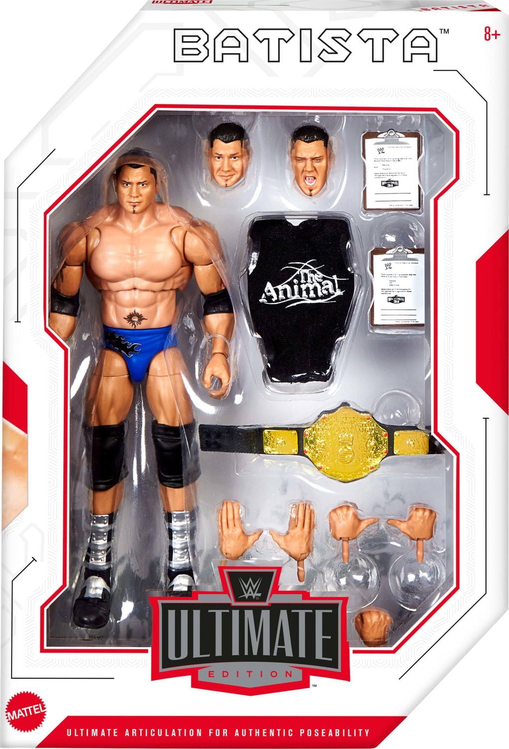 WWE Ultimate Edition Batista Action Figure & Accessories Set, 6-inch Collectible, 30 Articulation Points