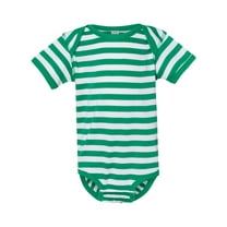 Rabbit Skins Baby Soft Short-Sleeve Bodysuit (4400) Kelly-White Stripe, 18M