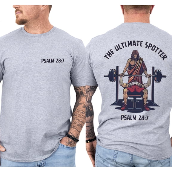 The Ultimate Spotter Double Sided T-Shirt – Christian Gym Faith Shirt, Religious Fitness Graphic Tee, Inspirational Unisex Cotton Top