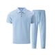 thumbnail image 2 of Ceisia Men's Slim Fit Ribbed Texture Polo Shirt & Pants Set | Summer Casual Two-Piece Outfit Gifts, 2 of 8