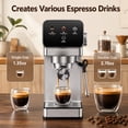 thumbnail image 4 of 20-Bar Espresso Machine with Rapid Cold Brew, Stainless Steel Coffee Maker, 40oz Removable Water Tank for Cappuccino & Latte, Silver, 4 of 9