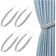 thumbnail image 1 of Curtain Tiebacks, Rope Tie Backs, 8pcs Curtain Tiebacks Magnetic Clip Rings Small Bead Weave Rope For Home Office Hotel Window Decorative Curtains Accessorie, 1 of 5
