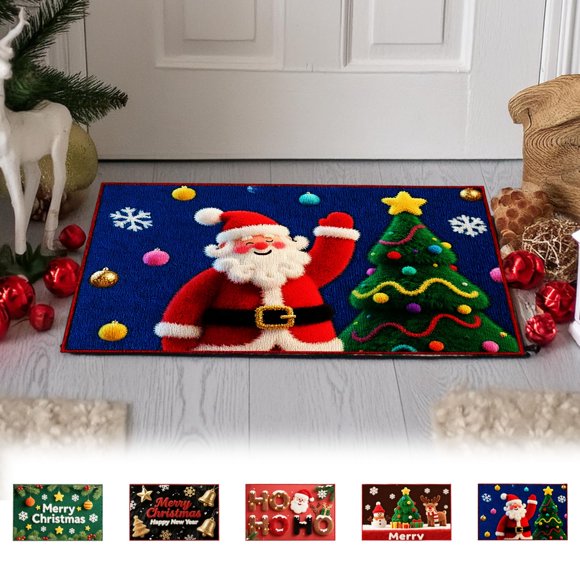 Tapete de Navidad - Alfombra impermeable para cocina, baño y entrada con decoración festiva
