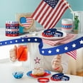 thumbnail image 2 of Silicone Wristbands, Silicone Rubber, Rubber Bracelets Bulk, Bulk Prizes for Kids, Red White and Blue Accessories, 8 in Circumference, 6 Assorted designs, independence Day, 2 of 5