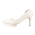 thumbnail image 2 of XYD Women Bridal D'Orsay Pearl Pointed Closed Toe Pumps Low Platform Mid Heels Slip-on Elegant Prom Shoes Size 12 White, 2 of 4