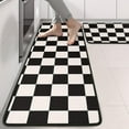 thumbnail image 2 of Kitchen Rugs Sets Of 2,Black and White Checkered Pattern Anti Fatigue Kitchen Mat Rugs Non Slip Washable,Decorative Kitchen Floor Mats for Kitchen,Sink,Laundry,17"x47"+17"x47", 2 of 5