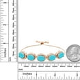 thumbnail image 2 of Gem Stone King 18K Rose Gold Plated Silver Green Turquoise Tennis Bracelet for Women (8.55 Cttw, Oval 9X7MM, Gemstone Birthstone, Fully Adjustable up to 9 inch), 2 of 3