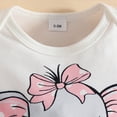 thumbnail image 3 of HCNTES Infant Baby Girl Elephant Print Ruffle Sleeve Romper & Heart Dot Shorts with Bow Headband 3Pcs Cute Outfit Set 0-18M, 3 of 6