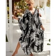 thumbnail image 2 of EDOLYNSA Plus Size Kaftans for Women Batwing Sleeve Bathing Suit Cover Up Elegant Beach Dresses Summer Outfit, 2 of 9