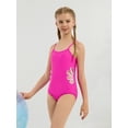 thumbnail image 4 of 7-14T Girls Summer One Piece Swimsuits Adjustable Spaghetti Strap Swimwear Floral Hollow-out Bathing Suit, Size 7-14 Years, 4 of 9