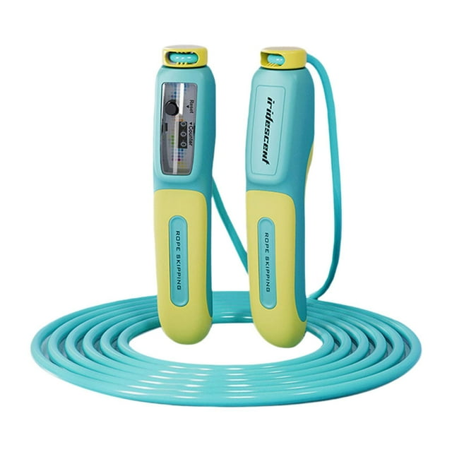 Cuerda de saltar para niños, ajustable, cómoda, equipo de fitness con contador para deportes al libre, regalo de entrenamiento para niñas y niños Azul claro