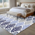 thumbnail image 4 of Blue Boho Flowers Area Rugs 5'x7', Small Throw Rugs for Laundry Room Playroom, Modern Luxurious Ombre Geometric Floral Indoor Outdoor Rug Non-Slip Low Pile Carpet Runner Reversible Floor Mats, 4 of 8