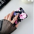 thumbnail image 5 of Compatible with iPhone XR Case,Flower Case Cute Fashion for Men Women Girls with 360° Rotating Ring Kickstand Soft TPU Shockproof Cover Designed for iPhone XR 6.1 inch Black Pink Rose, 5 of 16