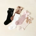 thumbnail image 2 of lnmuld Kids Socks 2 Pack Girls Mid Crew Socks with Adorable Bow Design Soft Everyday Casual Wear for Toddler Youth Breathable Non Comfort Fit School Ankle Socks Size:12-24 Months, 2 of 5