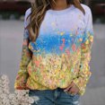 thumbnail image 1 of Nouveaux Hauts pour Femmes 2023 Mode Dames Chandail en Molleton à Manches Longues Col Rond Imprimé Blouse Pull-Over Coupe Décontractée Chandail en Molleton Oversize pour Femmes, 1 of 5