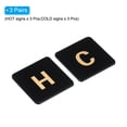 thumbnail image 3 of Uxcell Self Stick C/H Water Label, 3 Pairs/6 Pack Acrylic Square Shape Hot/Cold Sticker Signs for Faucets Sinks, Black, 3 of 6
