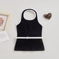 thumbnail image 4 of Girls Summer Dress Letter Print Ribbed Sleeveless Dress and Fanny Pack, 4 of 9
