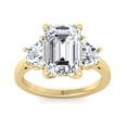 thumbnail image 2 of Arca - Three Stone Ring Trapezoid & Emerald Cut Moissanite Lab - Diamond Engagement Ring, 2 of 5