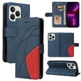 thumbnail image 1 of Étui Compatible iPhone 14 Pro Max, Étui Portefeuille en Cuir avec Support, Fermoir Magnétique, Étui Folio à Rabat pour Téléphone - Bleu, 1 of 5